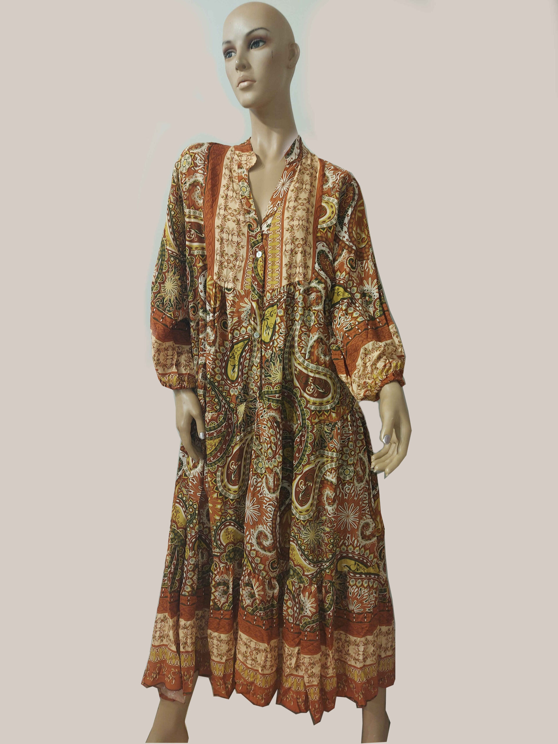 VESTIDO ESTAMPADO MARRÓN - Azabache Valladolid