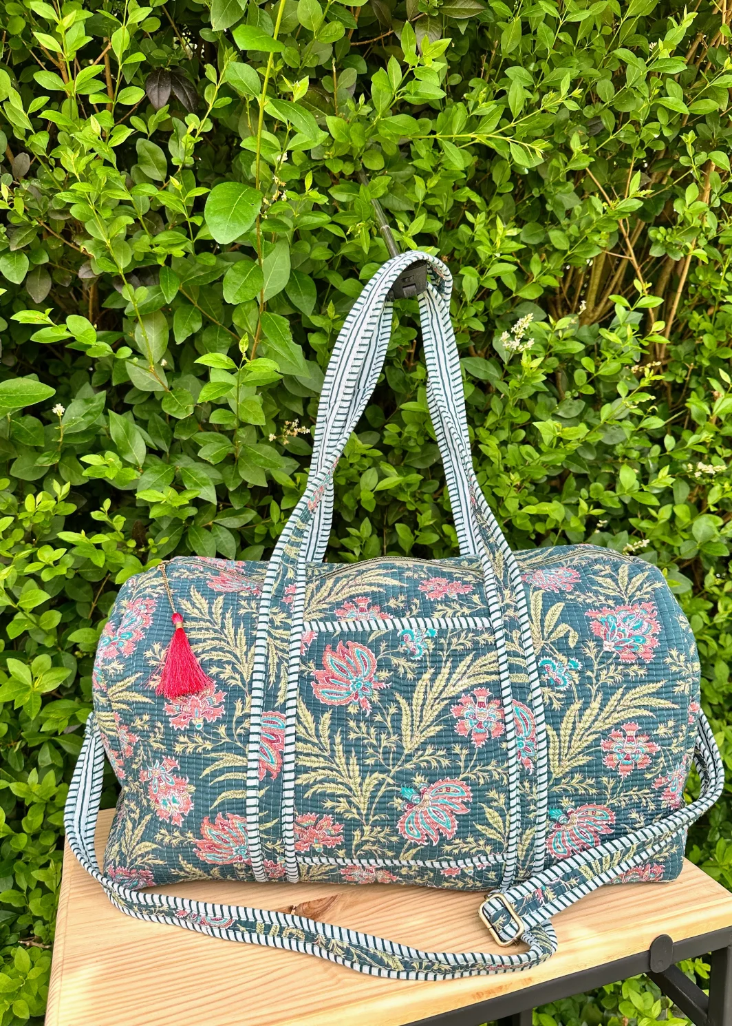 Bolso Grande Estampado floral de la India (100% algodón)