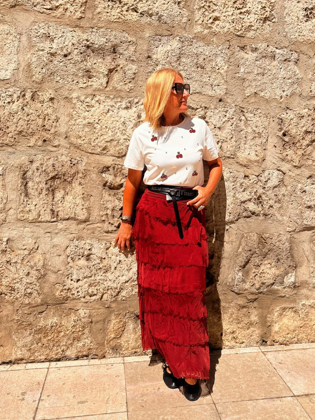 Camiseta Cerezas Strass