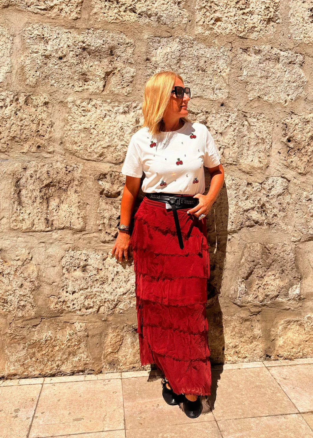 Camiseta Cerezas Strass