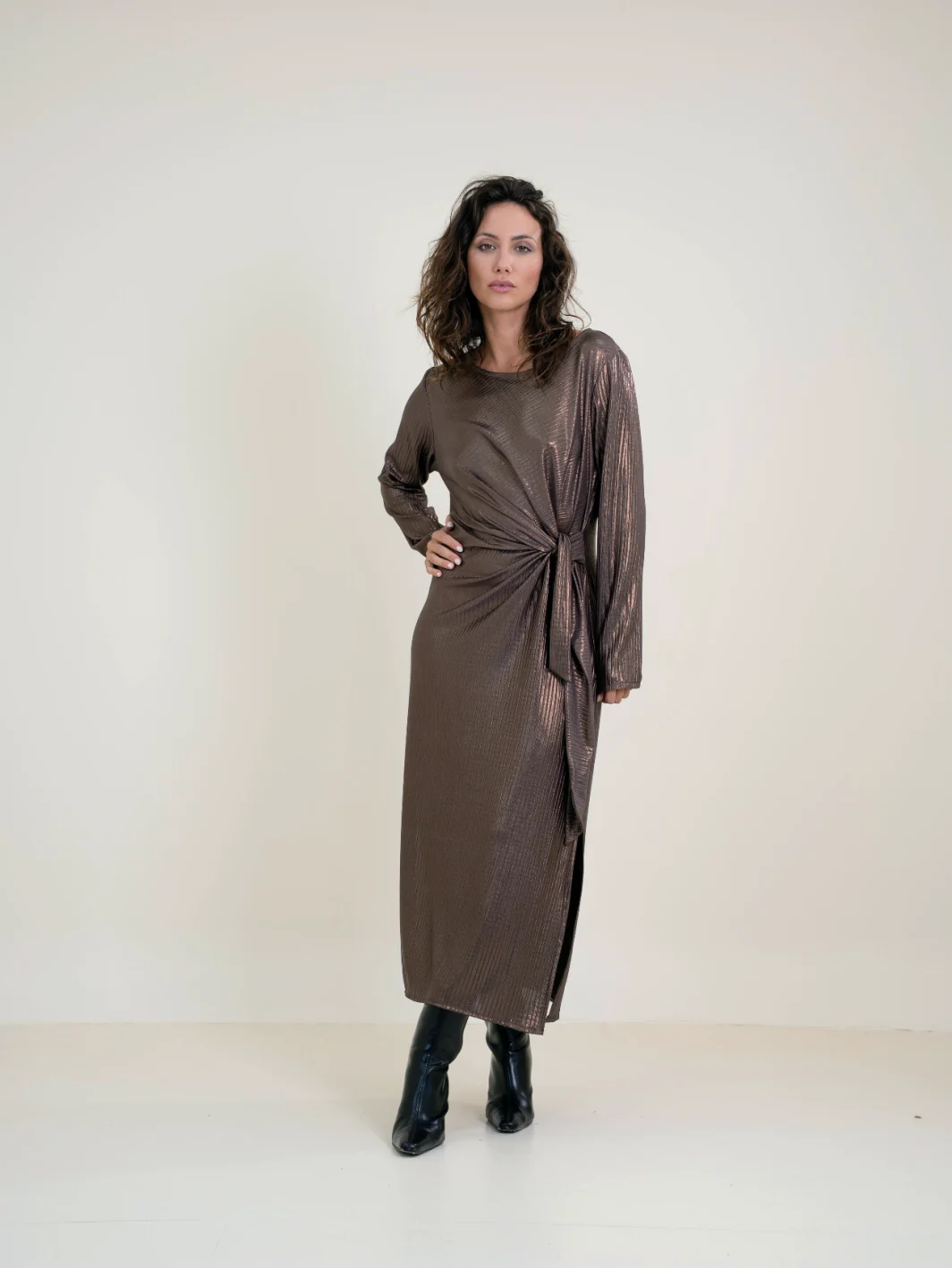 Vestido Nudo Oro