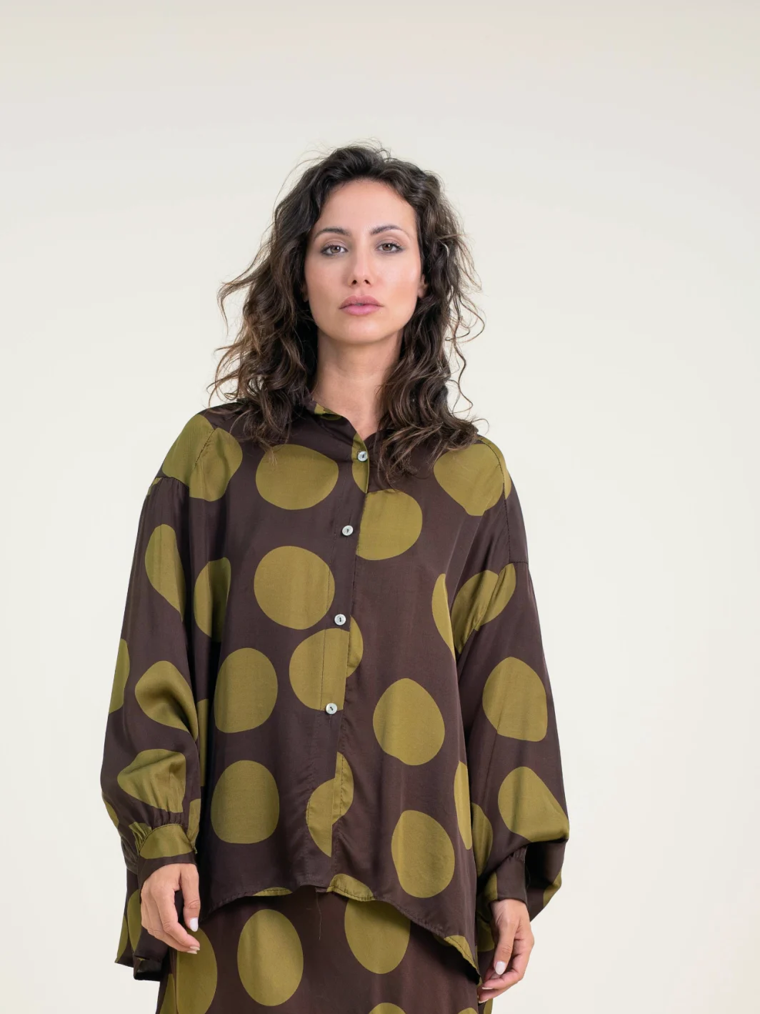Camisa Lunares Verdes Marrón - Imagen 2